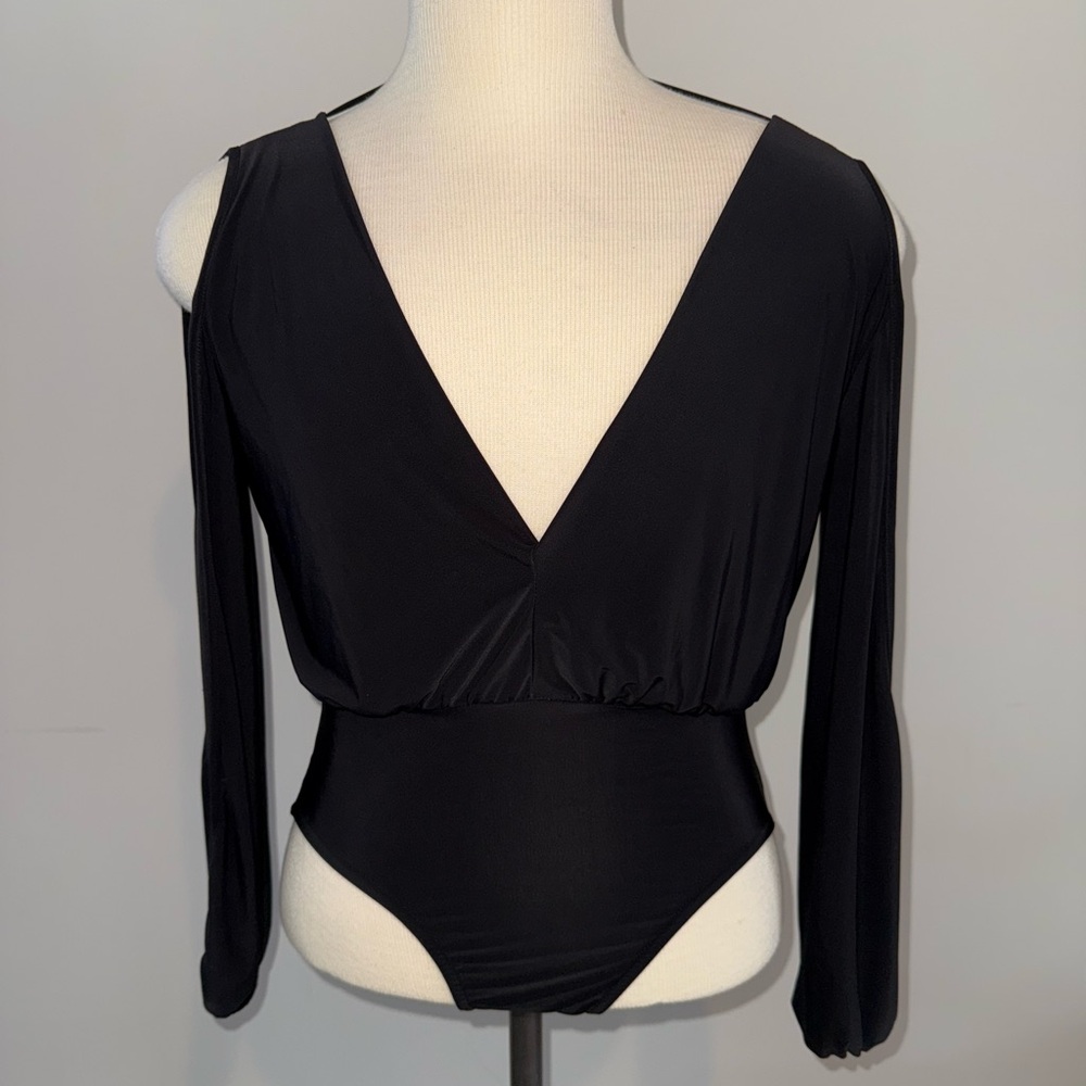 Missguided black long-sleeved bodysuit